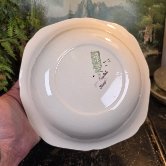 Vintage H&K Tunstall Old English Sampler 8" Petit-Point Gold Chintz Bowl - Picture 10 of 12